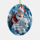 Personalisierter Santa-Polar-Bär Keramik Ornament (Rechts)