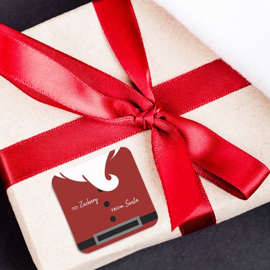 Personalisierter Santa Santa Santa Santa Santa Quadratischer Aufkleber