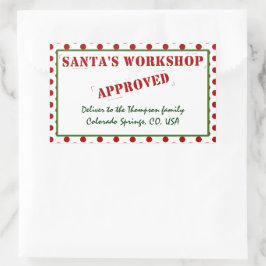 Personalisierter Santa-Workshop genehmigt und über Rechteckiger Aufkleber