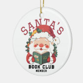 Personalisierter Santa's Book Club Keramik Ornament (Links)
