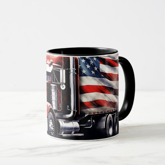 Personalisierter Sattelschlepper Tasse (VorderseiteRechts)