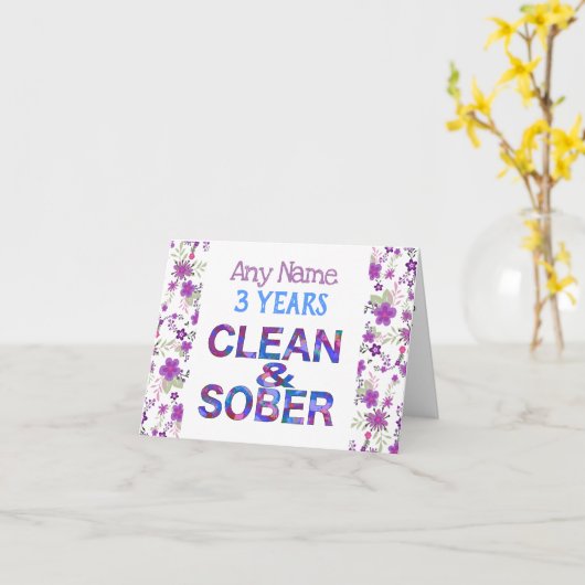 Personalisierter, sauberer und nüchterner Geburtst Karte (Gelbe Blume)