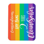 personalisierter, sauberer und nüchterner Regenbog Magnet (Vertikal)