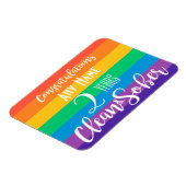 personalisierter, sauberer und nüchterner Regenbog Magnet (Linke Seite)