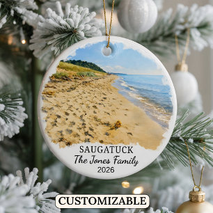 Personalisierter Saugatuck-Schmuck, Individuelles  Keramik Ornament