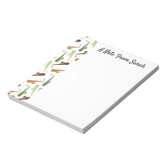 Personalisierter Saxophone-Player - Geschenkmusik  Notizblock (Rotiert)