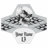 Personalisierter Schädel und Flamme Fußball (Flach)