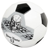 Personalisierter Schädel und Flammen Fußball (Dreiviertel)