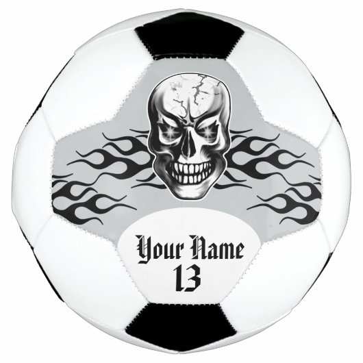 Personalisierter Schädel und Flammen Fußball (Vorderseite)