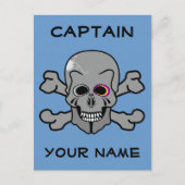 Personalisierter Schädel und Knochen Postkarte (Vorderseite)