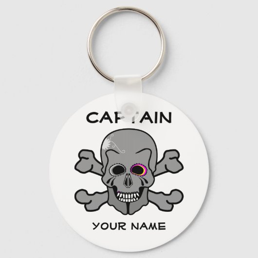 Personalisierter Schädel und Knochen Schlüsselanhänger (Vorderseite)