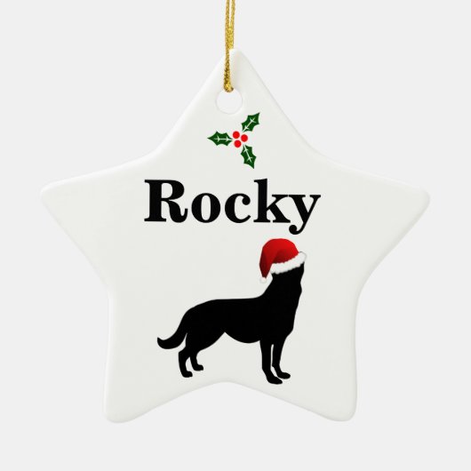 Personalisierter Schäferhund-Hund Keramik Ornament (Vorne)