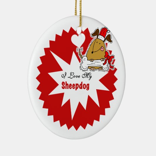 Personalisierter Schafhund Keepake-Ornament Keramik Ornament (Rechts)