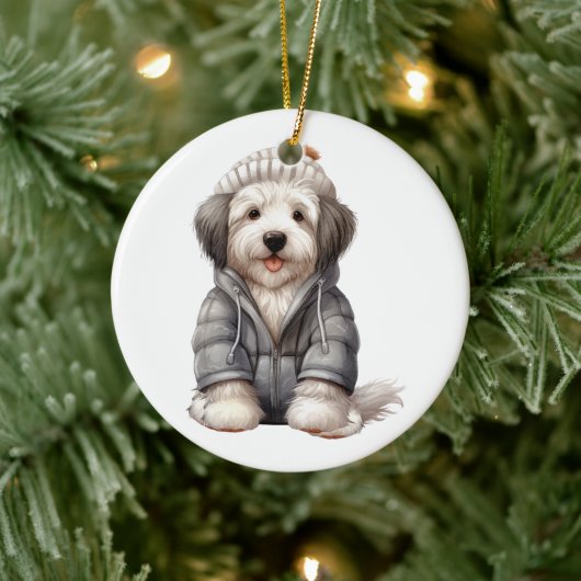Personalisierter Schafhund Keramik Ornament (Baum)