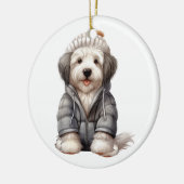 Personalisierter Schafhund Keramik Ornament (Links)