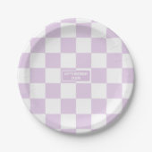 Personalisierter Scheckzuckerlavender Lila Pappteller (Vorderseite)