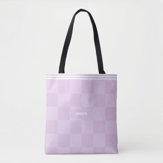 Personalisierter Scheckzuckerlavender Lila Tasche (Vorderseite)