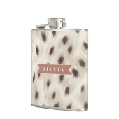 Personalisierter Schicker Neutraler Leopard Tierdr Flachmann (Links)