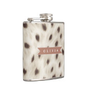 Personalisierter Schicker Neutraler Leopard Tierdr Flachmann (Rechts)