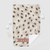 Personalisierter Schicker Neutraler Leopard Tierdr Golfhandtuch (Insitu)