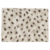 Personalisierter Schicker Neutraler Leopard Tierdr Große Geschenktüte (Rückseite)