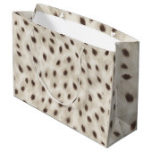 Personalisierter Schicker Neutraler Leopard Tierdr Große Geschenktüte (Rückseite Schrägansicht)