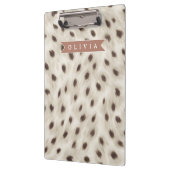 Personalisierter Schicker Neutraler Leopard Tierdr Klemmbrett (Links)
