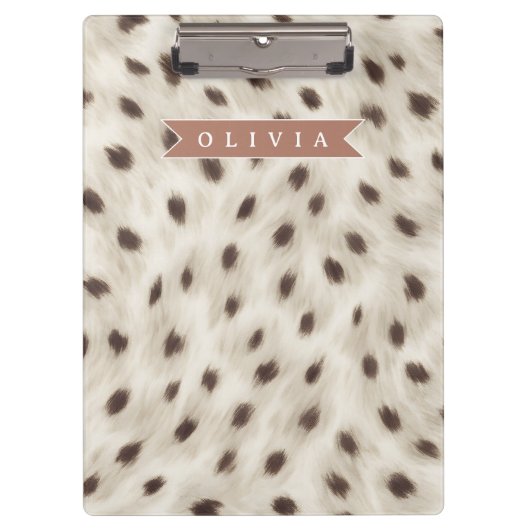 Personalisierter Schicker Neutraler Leopard Tierdr Klemmbrett (Vorderseite)