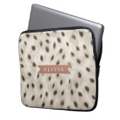 Personalisierter Schicker Neutraler Leopard Tierdr Laptopschutzhülle (Vorderseite Links)