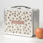 Personalisierter Schicker Neutraler Leopard Tierdr Metall Brotdose (Beispiel)