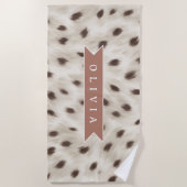 Personalisierter Schicker Neutraler Leopard Tierdr Strandtuch (Vorderseite)