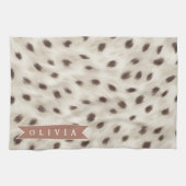 Personalisierter Schicker Neutraler Leoparden-Tier Geschirrtuch (Horizontal)