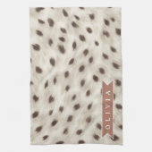 Personalisierter Schicker Neutraler Leoparden-Tier Geschirrtuch (Vertikal)