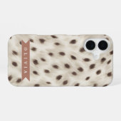 Personalisierter Schicker Neutraler Leoparden-Tier iPhone 16 Hülle (Rückseite (Horizontal))