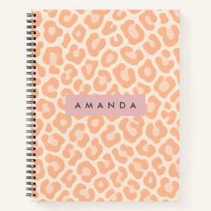 Personalisierter Schicker Pfirsich Leoparden Druck Notizblock