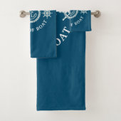 Personalisierter Schiffskapitän/Schiffsname Badhandtuch Set (Insitu)