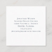 Personalisierter Schiffskapitän Vintages Wasserrad Quadratische Visitenkarte (Rückseite)