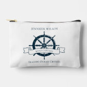 Personalisierter Schiffskapitän Vintages Wasserrad Zubehörtasche (Vorderseite)