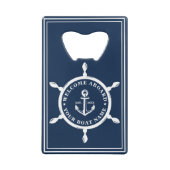 Personalisierter Schiffsname der Nautischen Marine Geldbeutel Flaschenöffner (Rückseite)