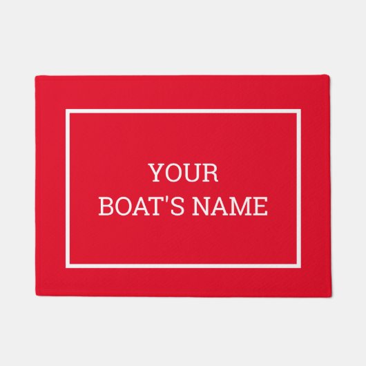Personalisierter Schiffsname Dock Mat Red Fußmatte (Vorderseite)