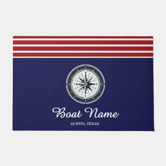 Personalisierter Schiffsname Fußmatte (Vorderseite)