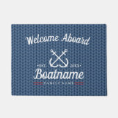 Personalisierter Schiffsname Navy Blue Nautical ge Fußmatte (Vorderseite)