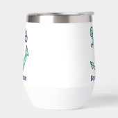 Personalisierter Schiffsname Navy Green Anchor Nau (Links)