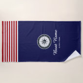 Personalisierter Schiffsname Strandtuch (Vorderseite)