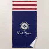 Personalisierter Schiffsname Strandtuch (Vorderseite)