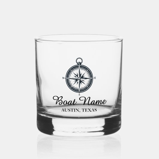 Personalisierter Schiffsname Whiskyglas (Vorderseite)