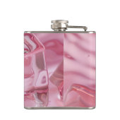 Personalisierter Schimmer Glänzend Rosa Eis Flachmann (Rückseite)