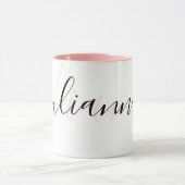 Personalisierter, schimmernder Rosa und Schwarz Tasse (Zentrum)