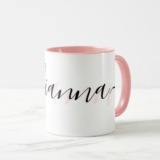 Personalisierter, schimmernder Rosa und Schwarz Tasse (VorderseiteRechts)