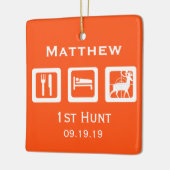 Personalisierter Schlaf-Jagd 1. Hirschjagd Keepake Keramikornament (Links)